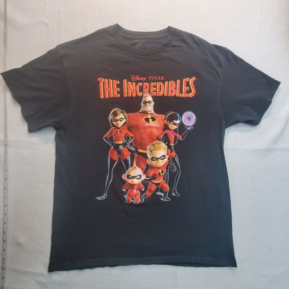 Disney The Incredibles Black Graphic Tee with Red and Yellow Print